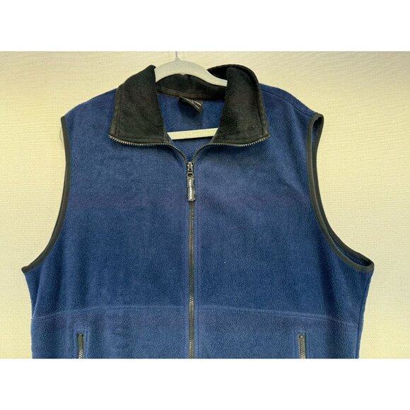 Weatherproof Garment Company Mens Fleece Vest Large Blue Full Zip & Pockets Outd - Picture 7 of 11